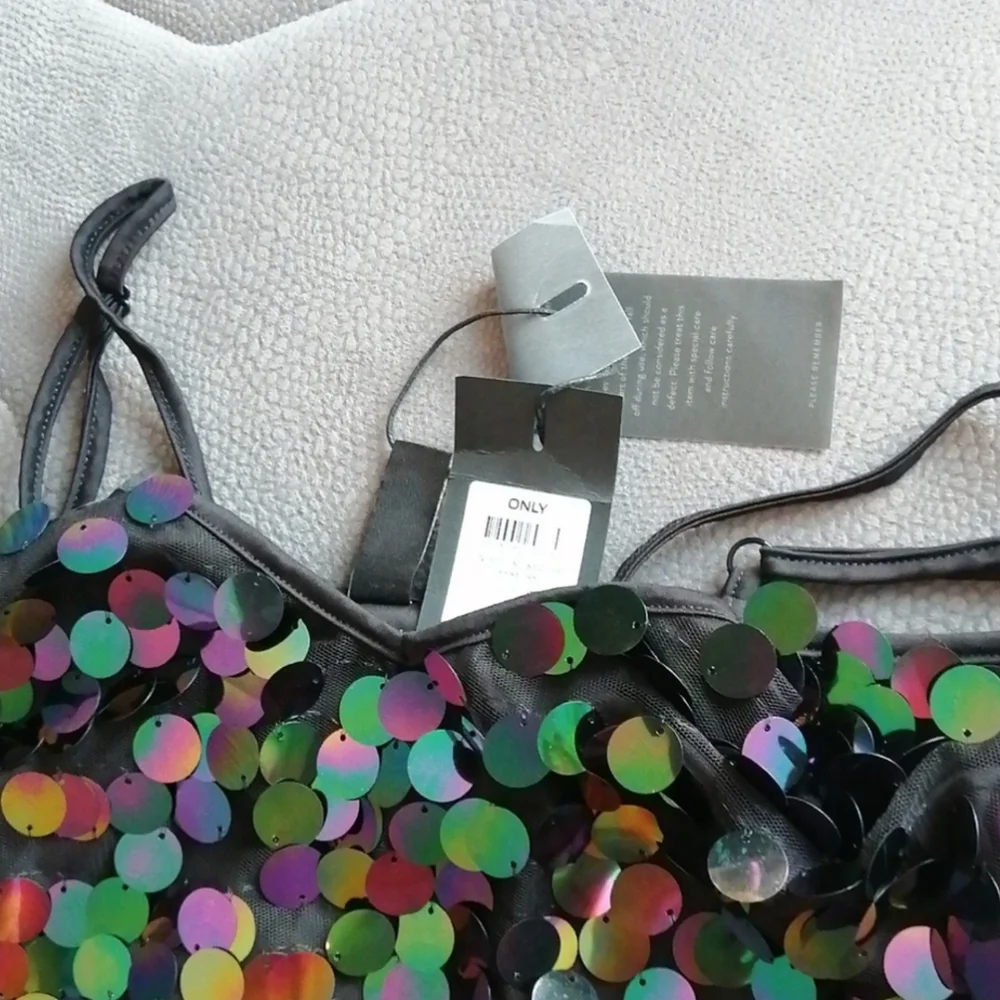NWT Onlemili S/l Sequins Black Short Party Holiday Sexy Mini Dress - Picture 9 of 16